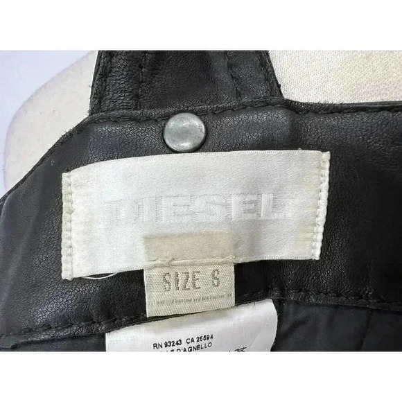 Diesel Womens 2000s y2k Moto Style Dress Black Leather Cargo Pockets Goth Grunge - Picture 12 of 16